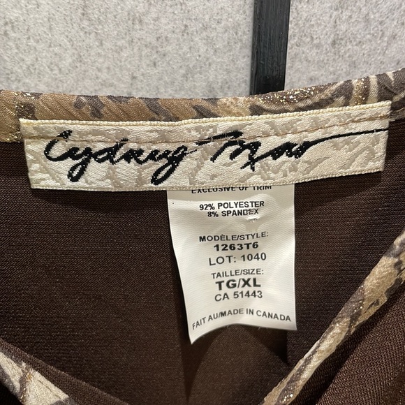 Cydney Mar Brown Tank Top with Trim, NWOT  SZ  XL - Picture 5 of 5